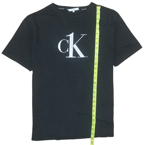 Calvin Klein Women's Black Cotton Logo T-Shirt M Short Sleeve
