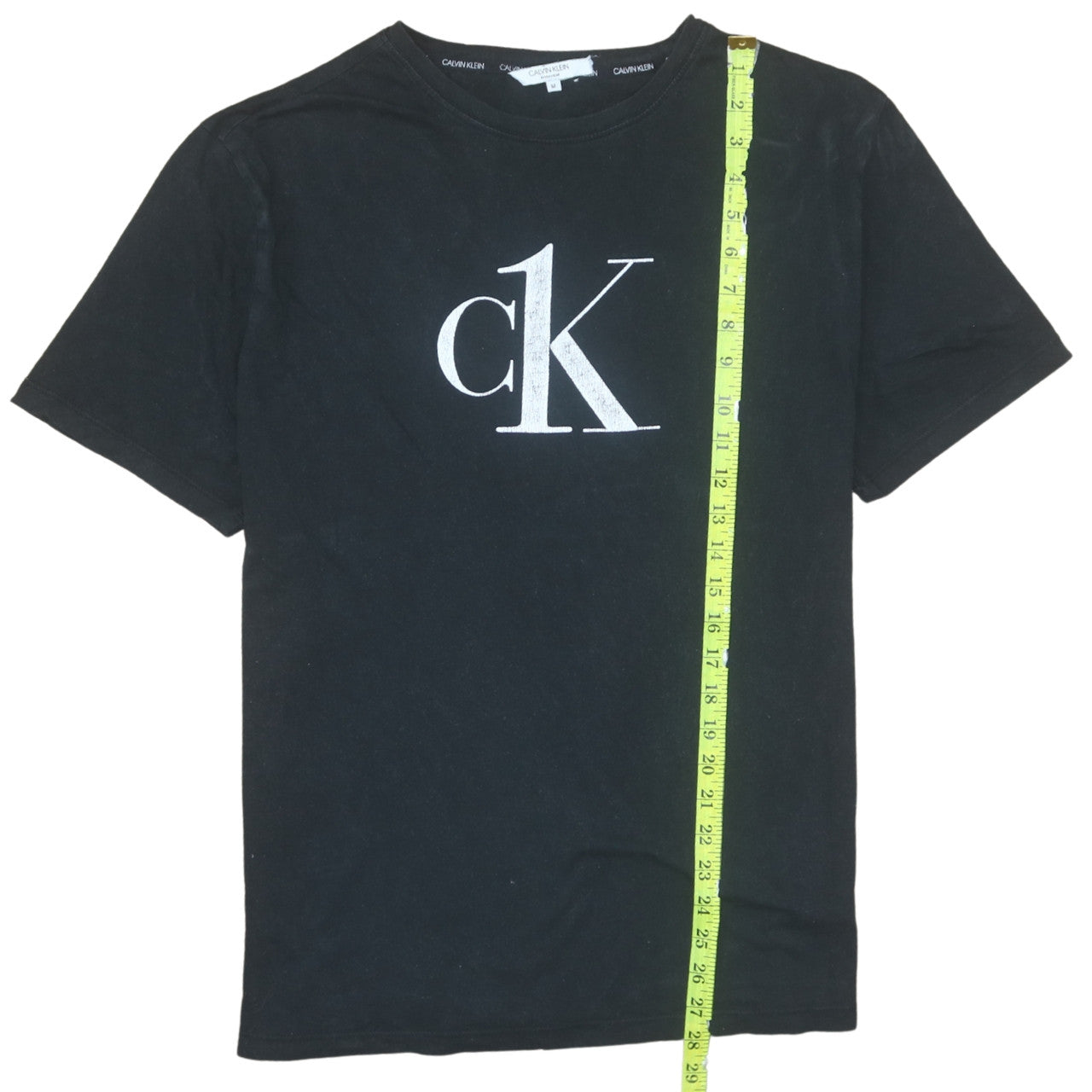 Calvin Klein Women's Black Cotton Logo T-Shirt M Short Sleeve