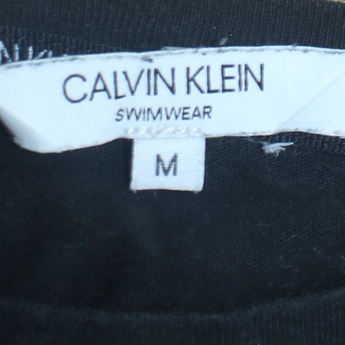 Calvin Klein Women's Black Cotton Logo T-Shirt M Short Sleeve