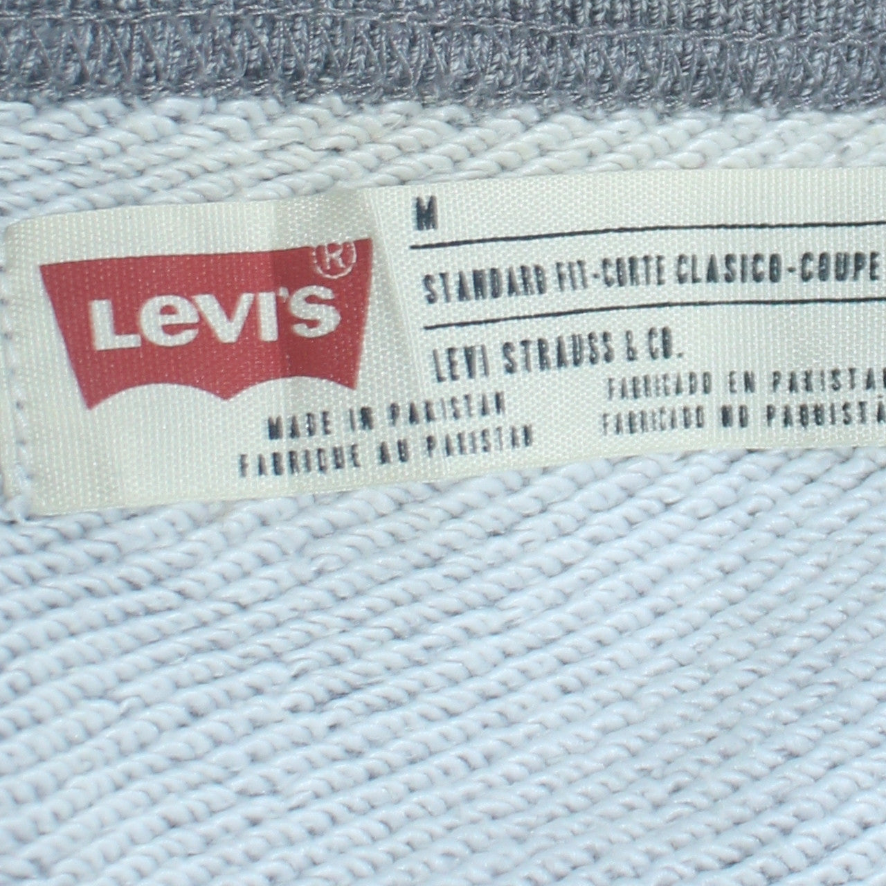 Levi's Men's Grey Classic Crew Neck Pullover Sweatshirt Size M