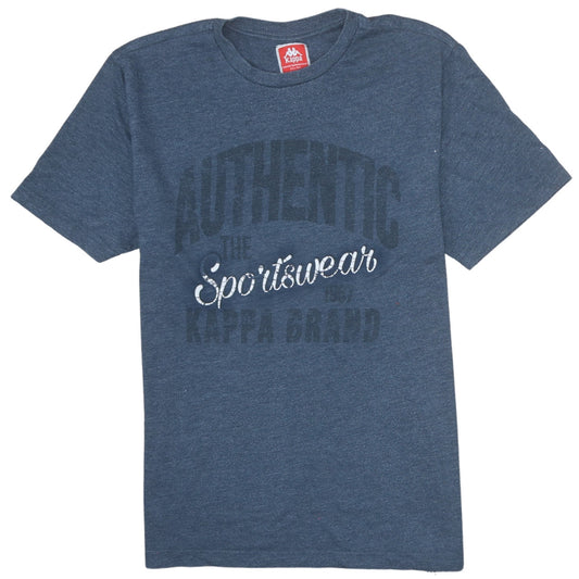 Kappa Men Blue Crew Neck Graphic Sports T-Shirt Size L