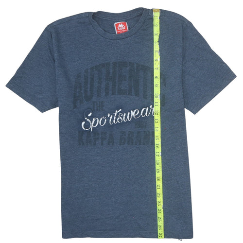 Kappa Men Blue Crew Neck Graphic Sports T-Shirt Size L