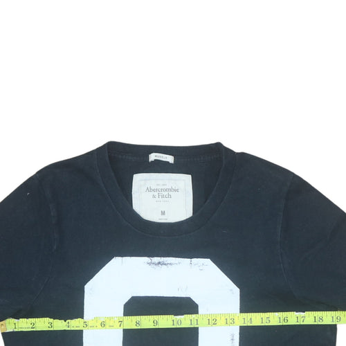 Abercrombie & Fitch Men's Black Graphic Print Crew Neck T-Shirt M