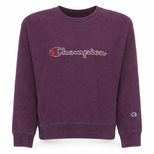 Champion Women’s Purple Reverse Weave Sweatshirt Small Logo Crew Neck