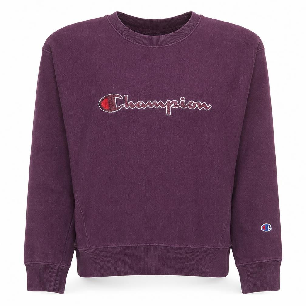 Champion Women’s Purple Reverse Weave Sweatshirt Small Logo Crew Neck