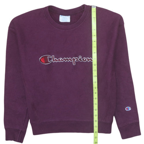 Champion Women’s Purple Reverse Weave Sweatshirt Small Logo Crew Neck