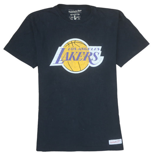 Mitchell & Ness Men's Black Los Angeles Lakers Graphic T-Shirt Large Cotton