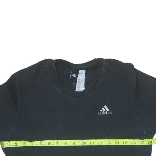 Adidas Men's Black Small Sports Logo Crew Neck T-Shirt