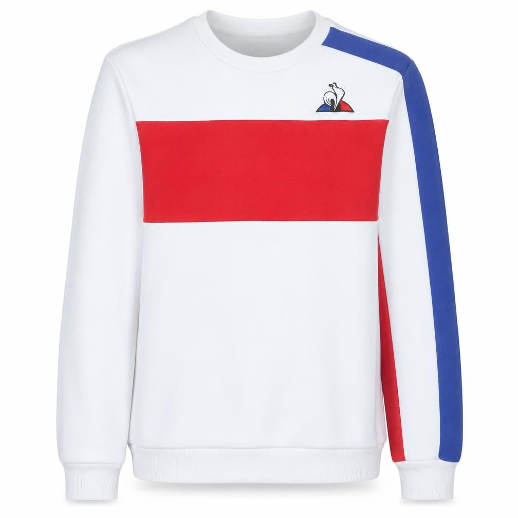 Le Coq Sportif Mens White Red Blue Logo Sweatshirt Size S