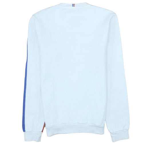 Le Coq Sportif Mens White Red Blue Logo Sweatshirt Size S