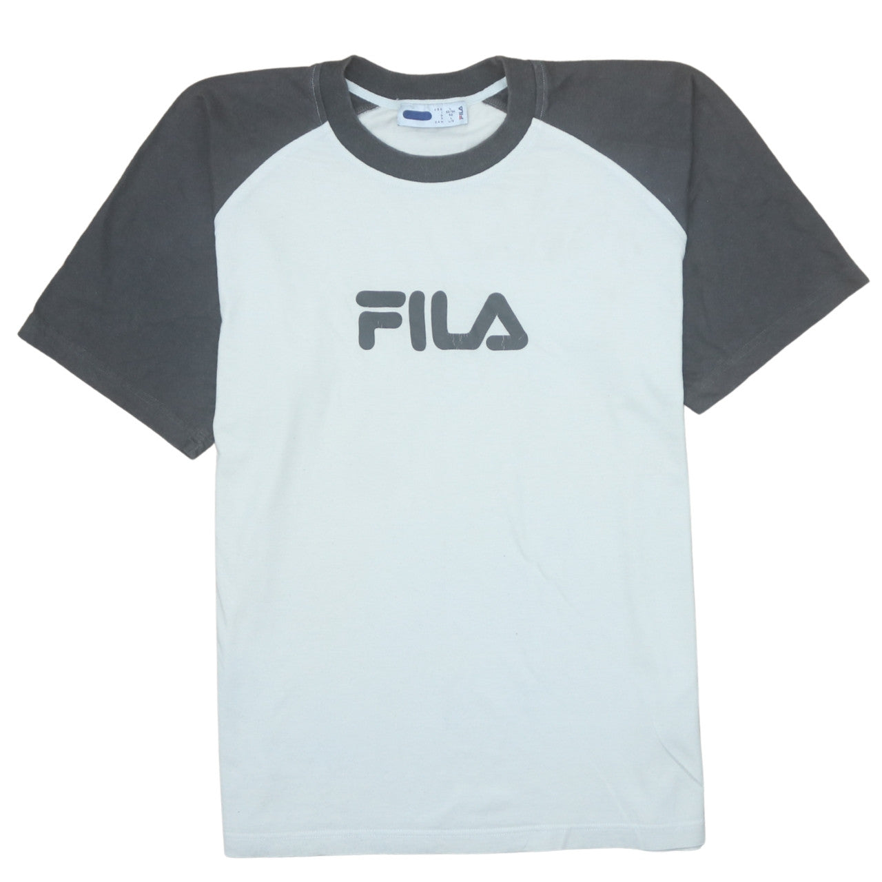 FILA Men’s Grey & White Colourblock Logo T-Shirt Size L