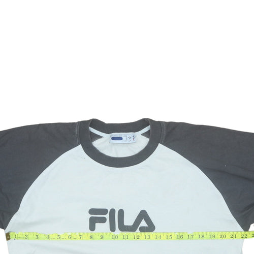 FILA Men’s Grey & White Colourblock Logo T-Shirt Size L