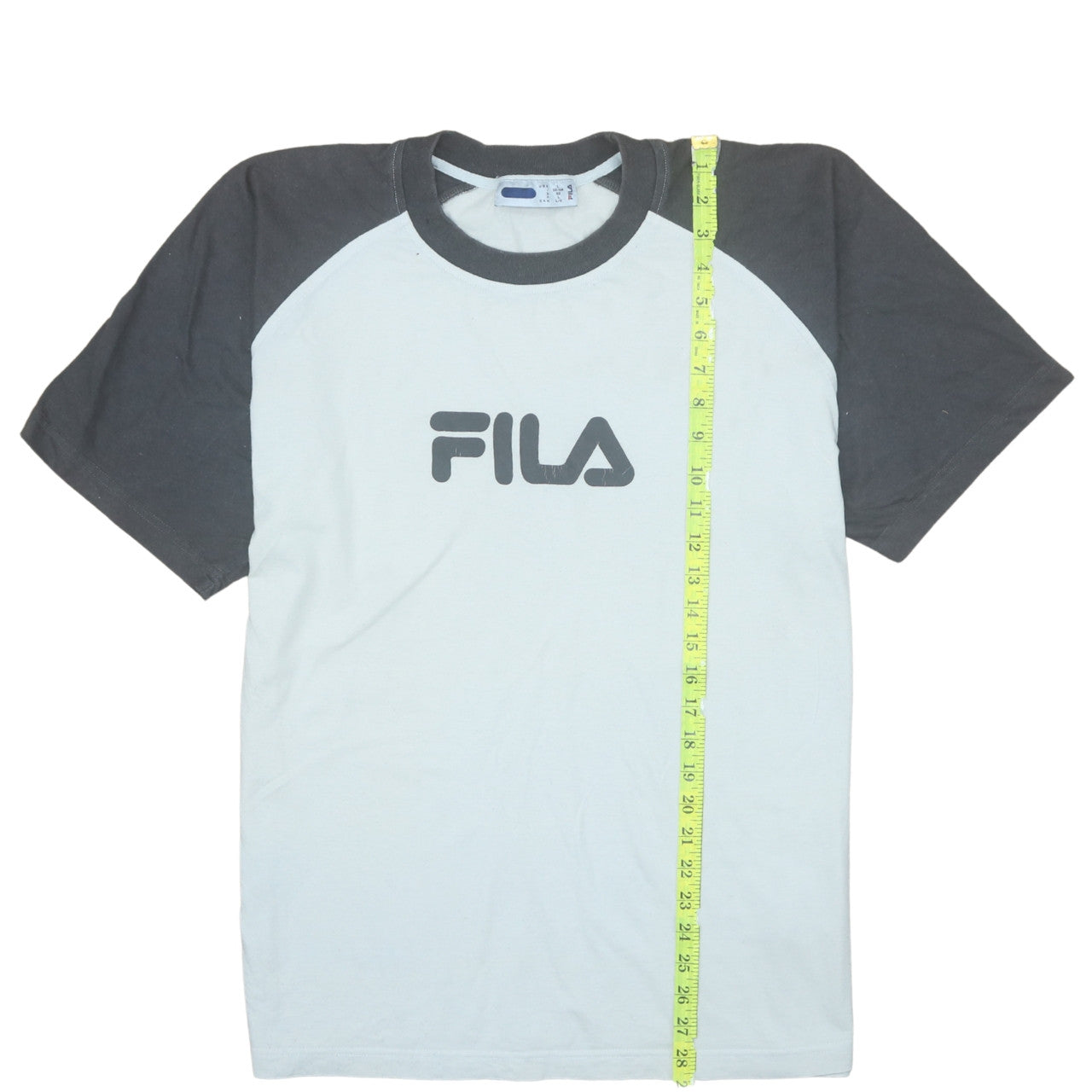 FILA Men’s Grey & White Colourblock Logo T-Shirt Size L