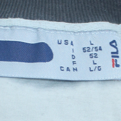 FILA Men’s Grey & White Colourblock Logo T-Shirt Size L