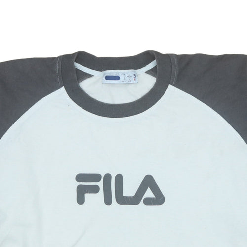FILA Men’s Grey & White Colourblock Logo T-Shirt Size L