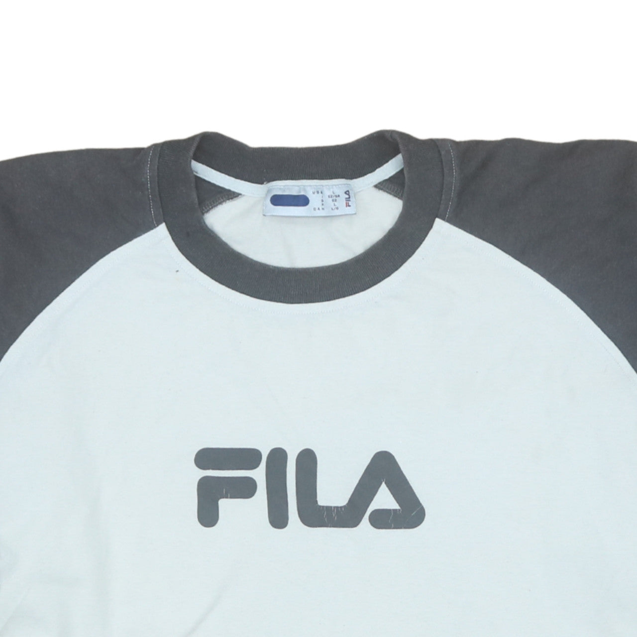 FILA Men’s Grey & White Colourblock Logo T-Shirt Size L