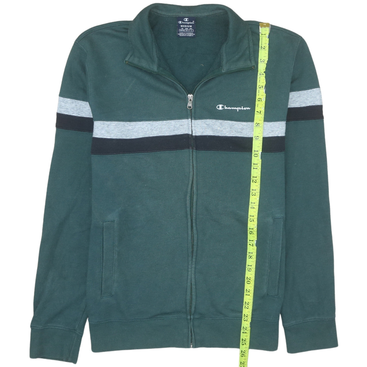 Champion Men’s Green Track Jacket Medium Full Zip Regular Fit