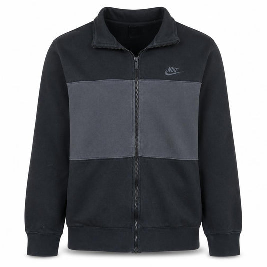 Front view of Nike Men's Black Medium Track Jacket Full Zip Fleece Activewear