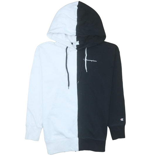 Champion Men's Black White Pullover Hoodie Medium Colour Block
