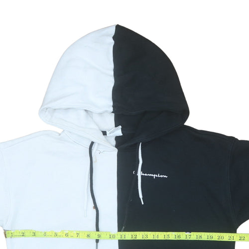 Champion Men's Black White Pullover Hoodie Medium Colour Block