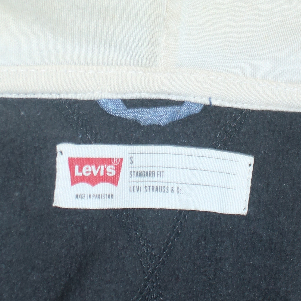 Levi's Men Black Full Zip Hoodie S Classic Fit Fleece Jacket