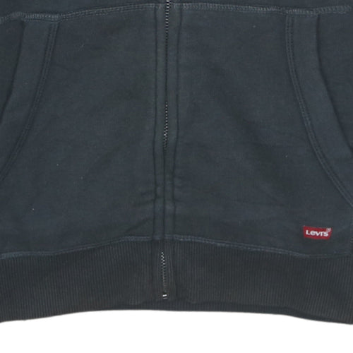 Levi's Men Black Full Zip Hoodie S Classic Fit Fleece Jacket