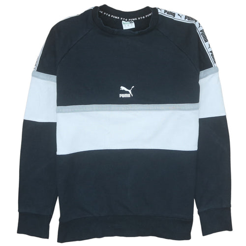 Puma Men’s Black Small Pullover Sweatshirt Crew Neck Logo Sports Top