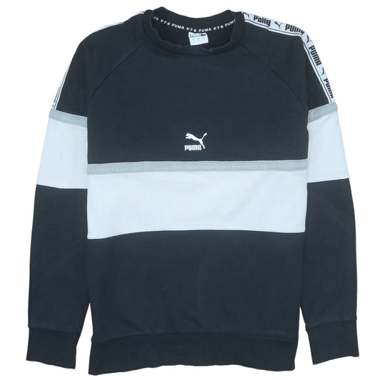 Puma Men’s Black Small Pullover Sweatshirt Crew Neck Logo Sports Top