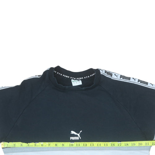 Puma Men’s Black Small Pullover Sweatshirt Crew Neck Logo Sports Top