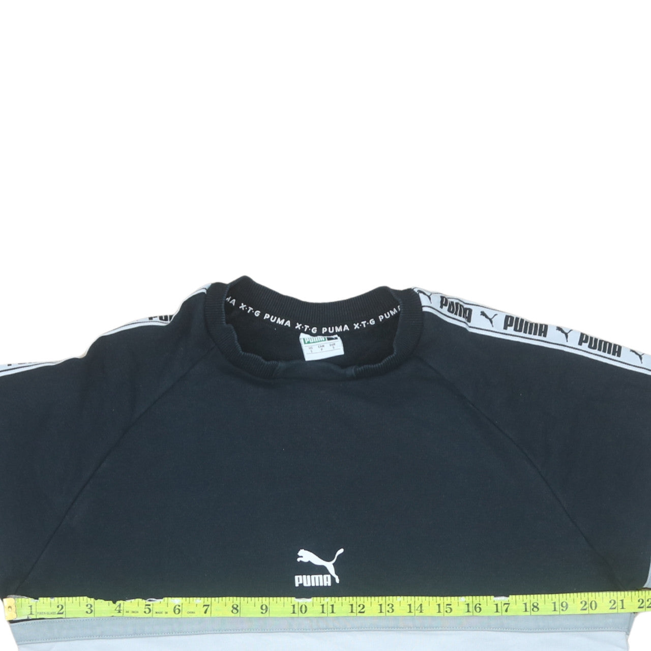 Puma Men’s Black Small Pullover Sweatshirt Crew Neck Logo Sports Top