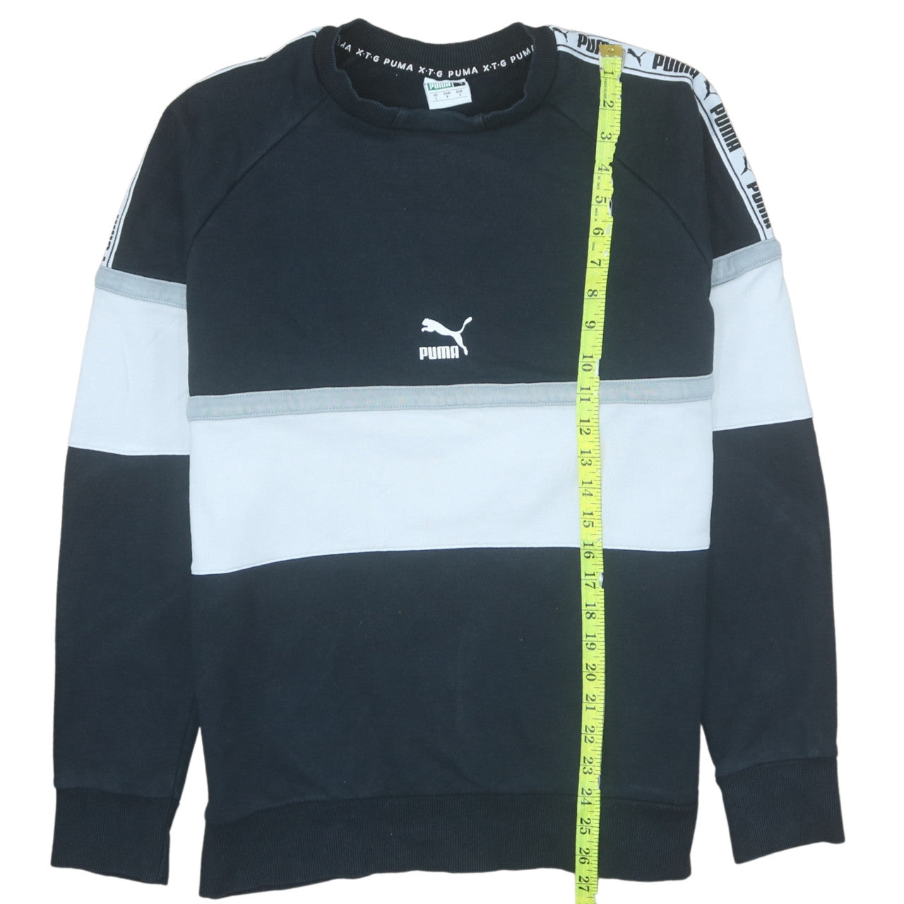 Puma Men’s Black Small Pullover Sweatshirt Crew Neck Logo Sports Top