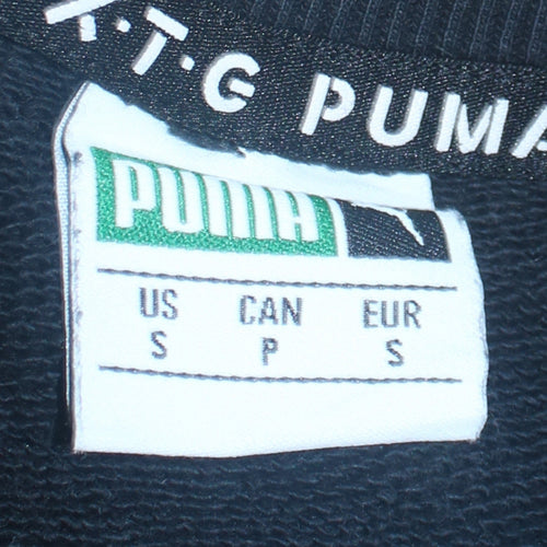 Puma Men’s Black Small Pullover Sweatshirt Crew Neck Logo Sports Top