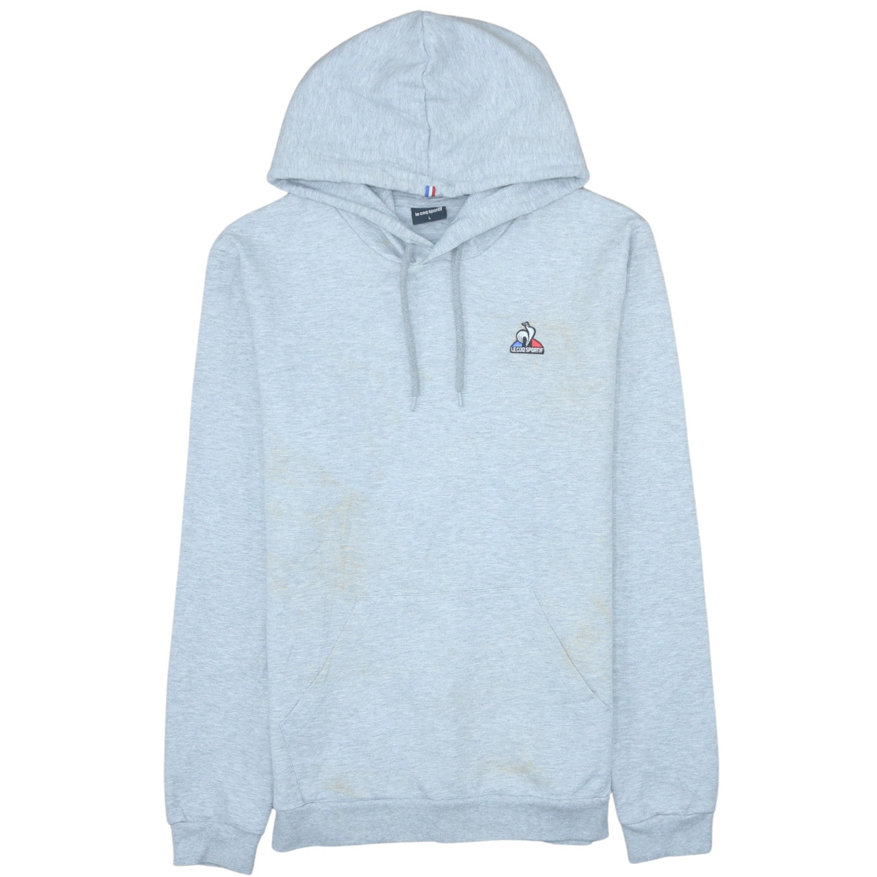 Le Coq Sportif Men’s Grey Pullover Hoodie L Logo Sportswear