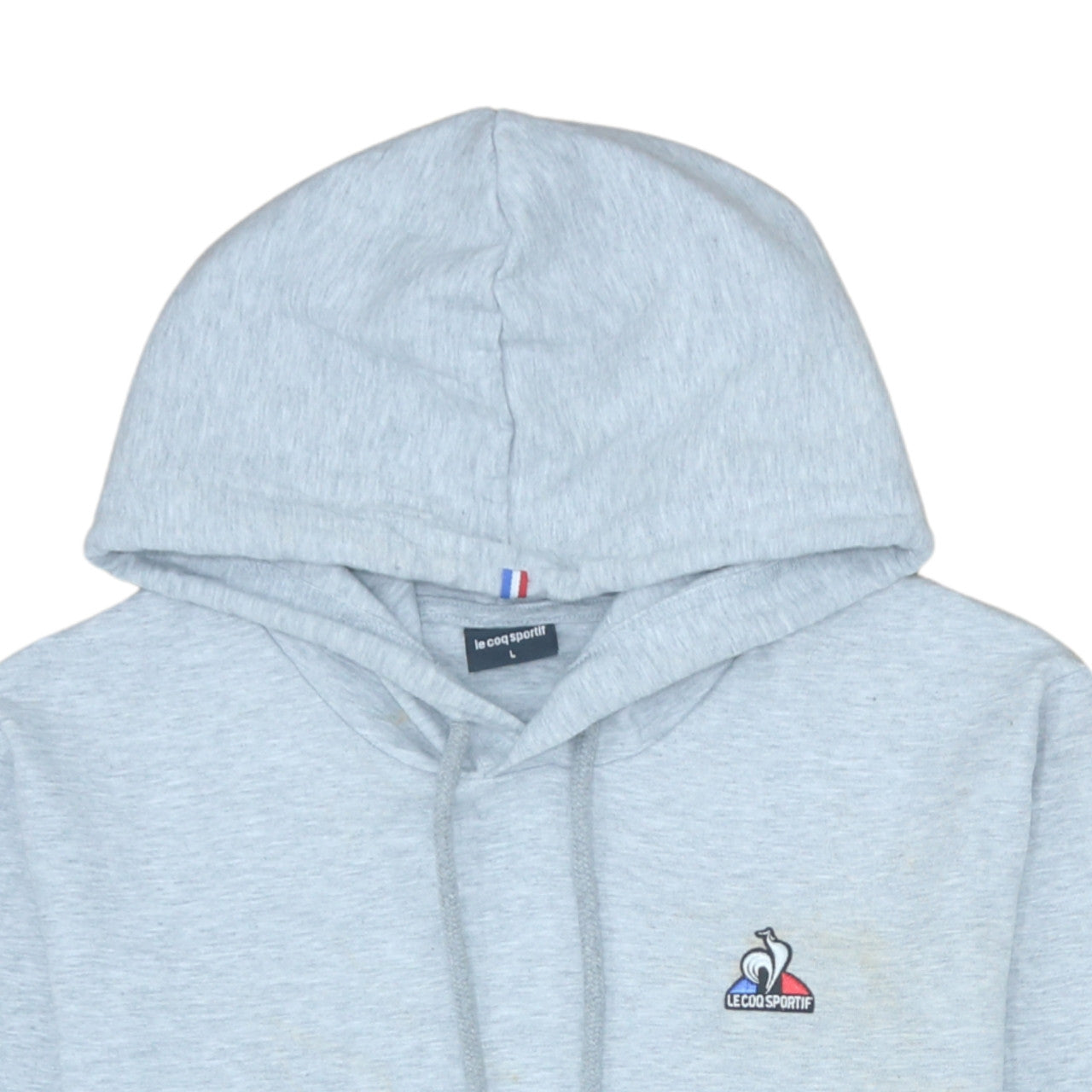Le Coq Sportif Men’s Grey Pullover Hoodie L Logo Sportswear