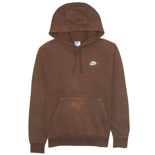 Nike Men's Brown Pullover Hoodie Medium Cotton Blend Casual Sweatshirt