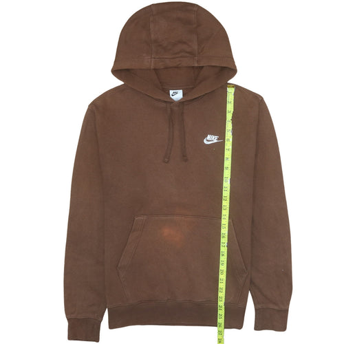 Nike Men's Brown Pullover Hoodie Medium Cotton Blend Casual Sweatshirt