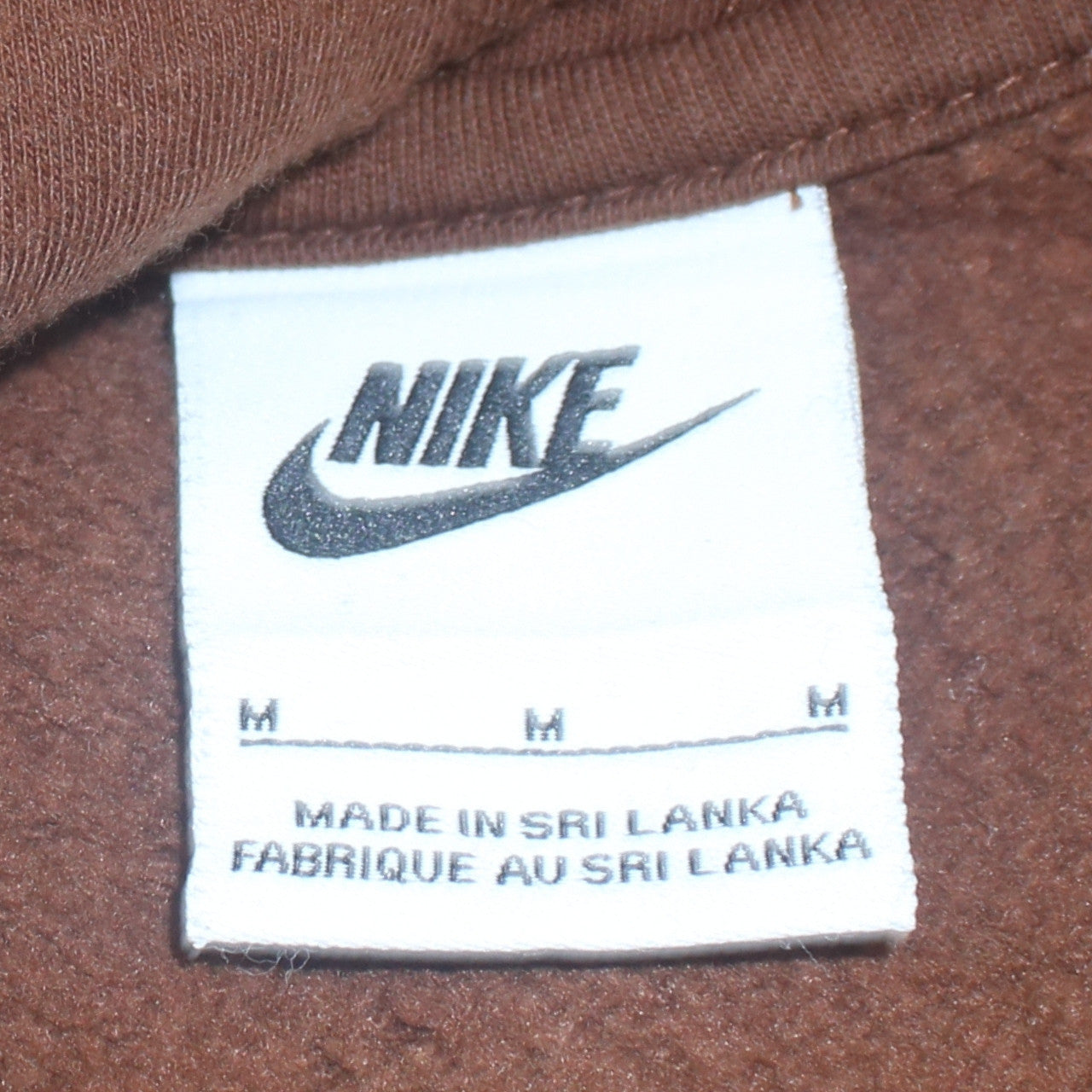 Nike Men's Brown Pullover Hoodie Medium Cotton Blend Casual Sweatshirt