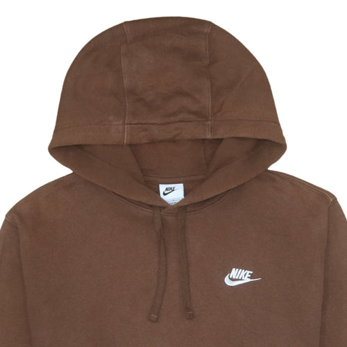 Nike Men's Brown Pullover Hoodie Medium Cotton Blend Casual Sweatshirt