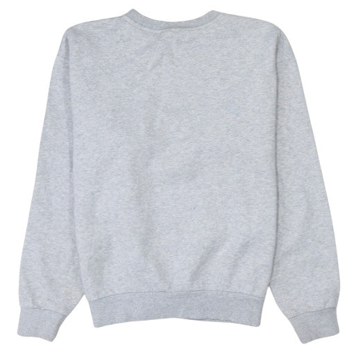 Puma Women Grey Crew Neck Pullover Sweatshirt Size S Logo Print