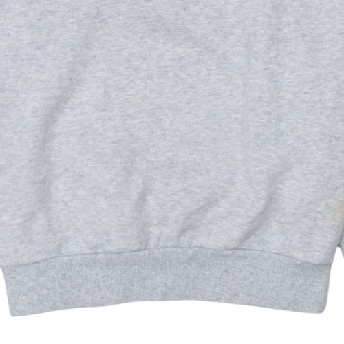 Puma Women Grey Crew Neck Pullover Sweatshirt Size S Logo Print