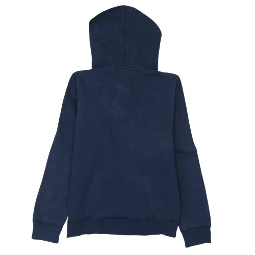 Hollister Men's Blue Pullover Hoodie M Fleece Embroidered Logo
