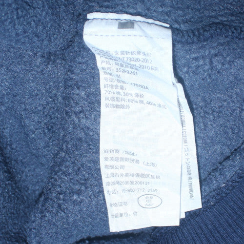Hollister Men's Blue Pullover Hoodie M Fleece Embroidered Logo