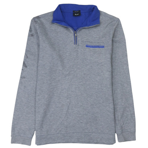 Hugo Boss Men’s Grey 1/4 Zip Sweatshirt Size L Regular Fit