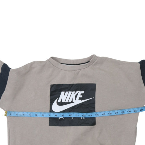 Nike Boys Beige Pullover Sweatshirt XL 13-15 Years Crew Neck Fleece