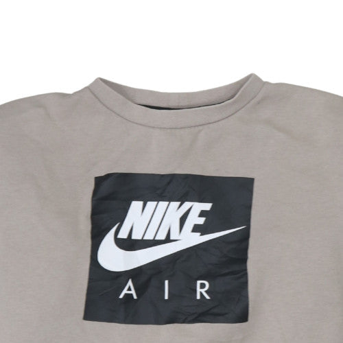 Nike Boys Beige Pullover Sweatshirt XL 13-15 Years Crew Neck Fleece
