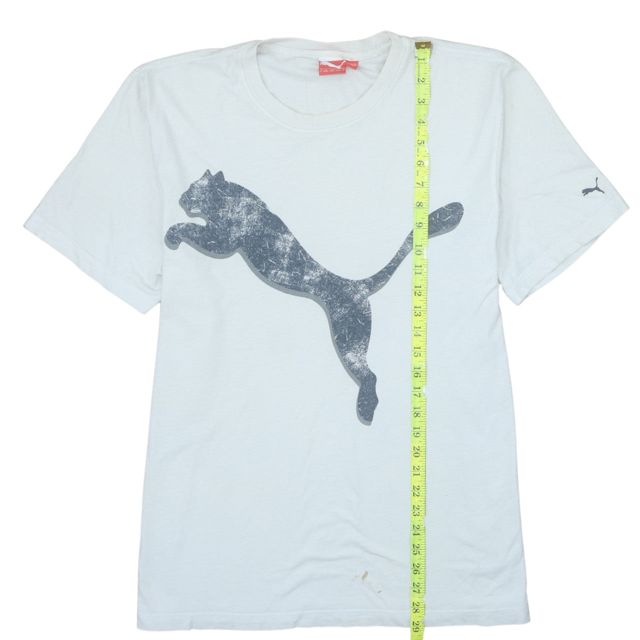 Puma Men's White Short Sleeve Crew Neck Cotton T-Shirt L