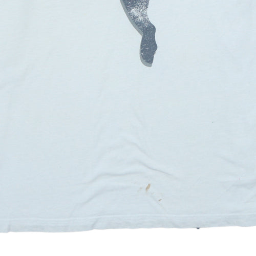 Puma Men's White Short Sleeve Crew Neck Cotton T-Shirt L