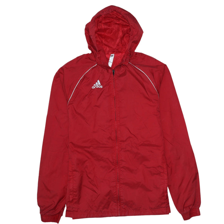 adidas Mens Red XS Lightweight Hooded Windbreaker Jacket