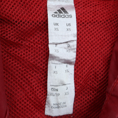 adidas Mens Red XS Lightweight Hooded Windbreaker Jacket