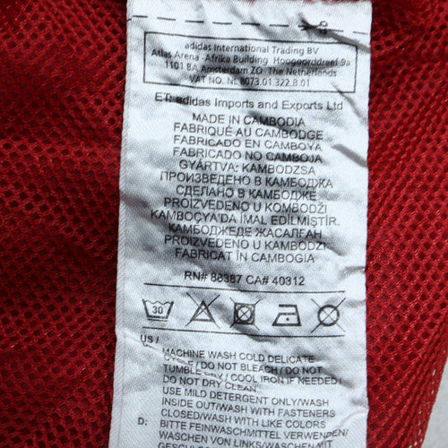 adidas Mens Red XS Lightweight Hooded Windbreaker Jacket